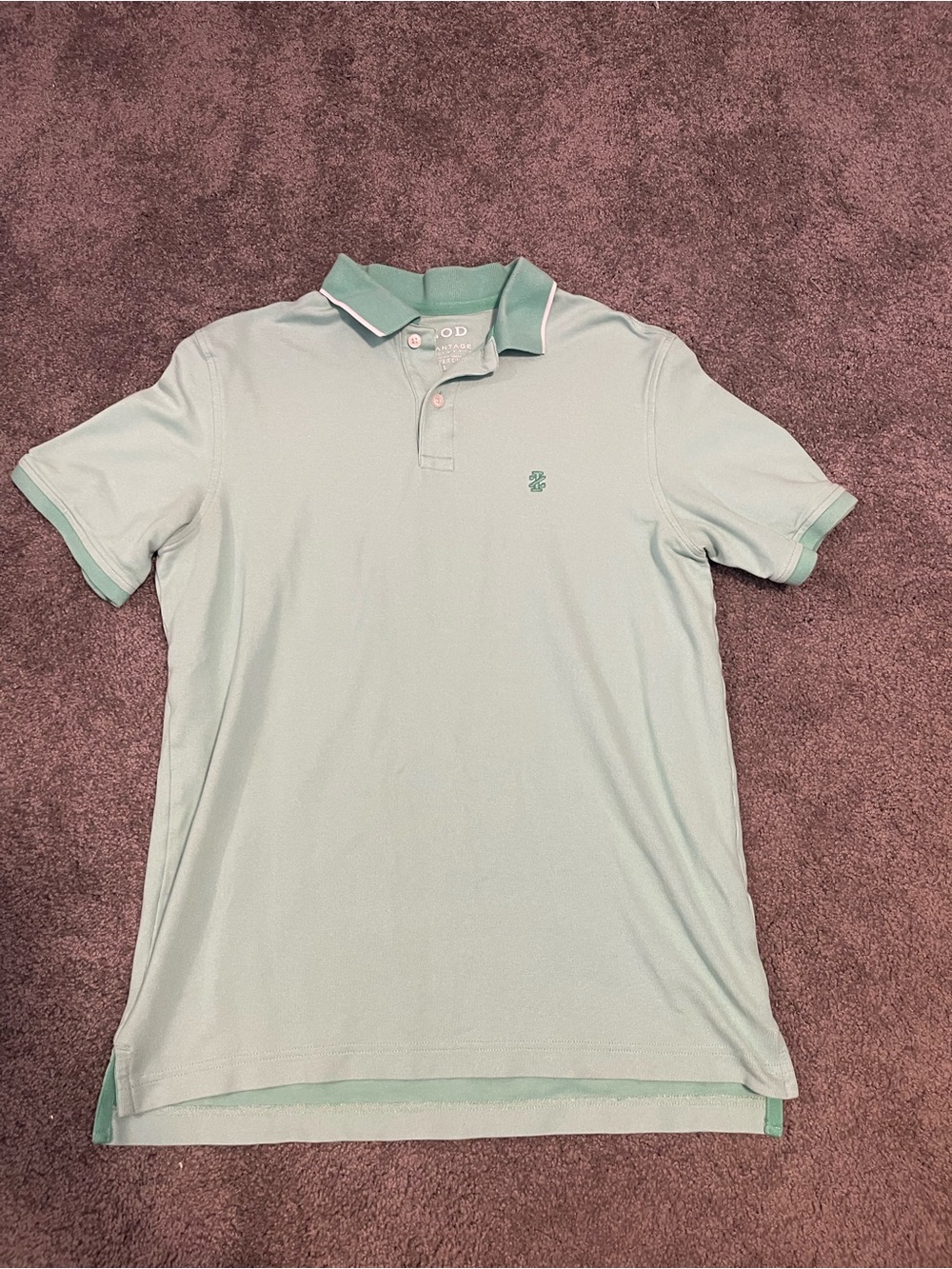 Izod Light Mint Green Men's Polo Shirt with Contrast Trim